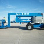 a blue lift on a concrete surface