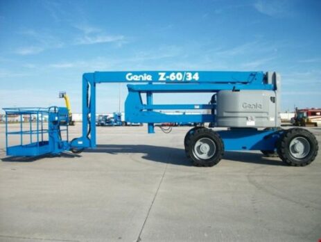 a blue lift on a concrete surface