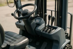 Forklift in  yard
